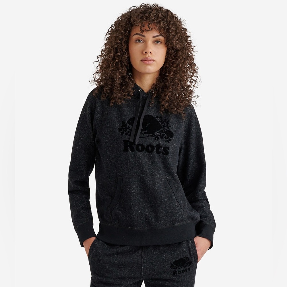 NWT$86 Roots Canada XXS Original Kanga Hoodie in Black Pepper Organic Cotton